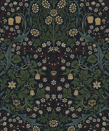 Vista 11 de NextWall - Papel pintado de jardín victoriano floral de pelar y pegar (Blacksmith & Cliffside)