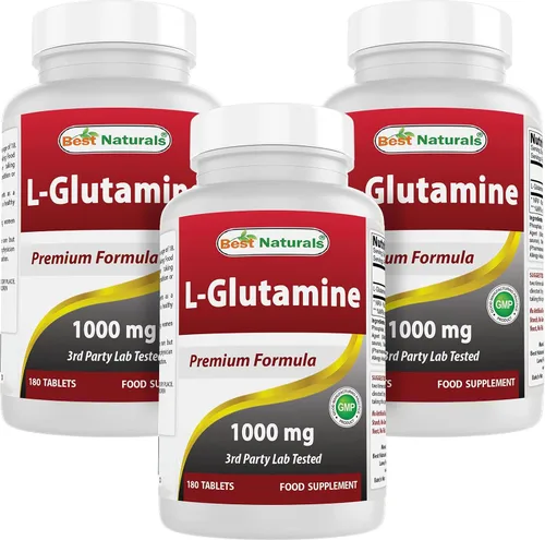 Vista 9 de Best Naturals L-Glutamina 1000mg Combustible para Entrenamiento (No OGM), 180