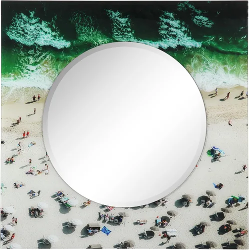 Vista 33 de Empire Art Direct Espejo de pared rectangular biselado en blanco y negro con vidrio templado impreso abstracto, tocador, espejo de baño, listo