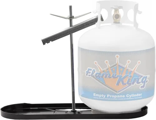 Vista 3 de Flame King Estante de cilindro de tanque de propano doble RV para caravanas y remolques para tanques de 20 libras - KT20MNT