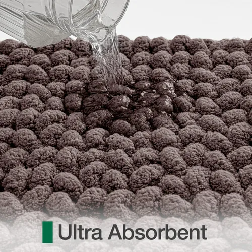 Vista 4 de LUMI Tapete de baño de lujo, tapete de baño ultra suave de secado rápido, alfombra de baño antideslizante absorbente de felpilla gruesa, tapete