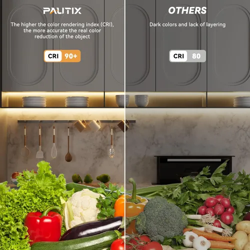 Vista 6 de PAUTIX Tiras de luces LED COB 65.6 pies/20m blanco cálido 2700K, compatible con Alexa/Google Assistant, tiras LED regulables para dormitorio