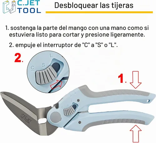 Vista 2 de C.JET TOOL Cortador de alfombras de alta resistencia de 8 pulgadas, multiusos, profesional de agarre suave de acero inoxidable (azul)
