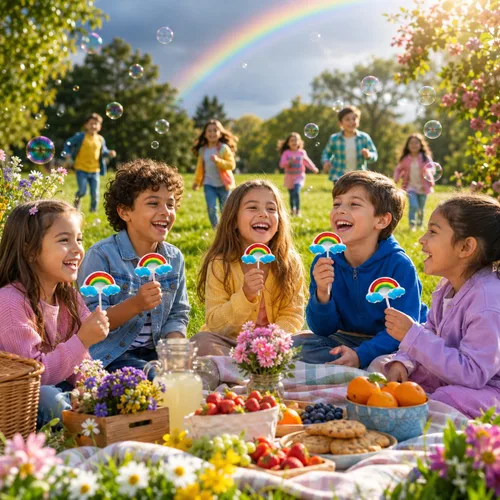 Vista 5 de 12 unidades de caramelos con forma de arco iris, ideales para rellenos de bolsas de golosinas, envueltos individualmente (paquete de 12)