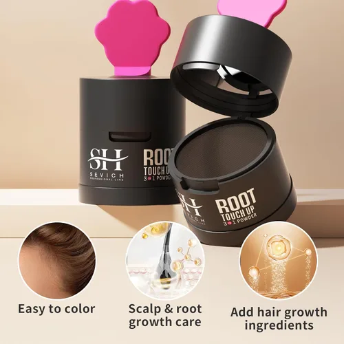 Vista 3 de Polvo para Línea de Cabello Sevich 2.0, Oculta Instantáneamente la Pérdida de Cabello, Polvo para Toque de Raíces, Sombra de Cabello para Mujeres