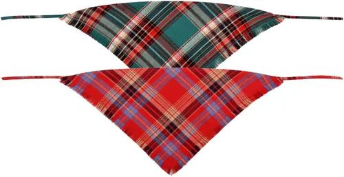 Vista 2 de Bandana de Navidad para perro, a cuadros, reversible, triangular, baberos, bufanda, accesorios para perros, gatos, mascotas y animales