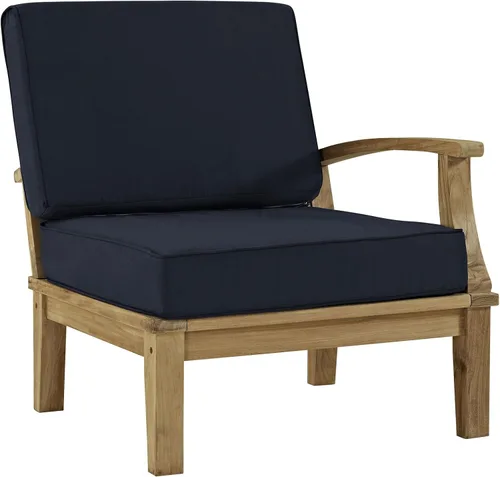 Vista 8 de Modway Marina - Sofá de madera de teca de grado A para exteriores, orientado hacia la derecha, color gris natural