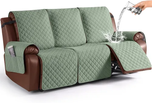 Vista 27 de KinCam Funda impermeable para sofá biplaza reclinable, funda antideslizante para sofá reclinable de 2 asientos, funda de sofá reclinable, protector
