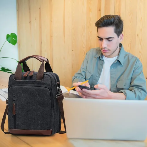Vista 7 de mygreen Pequeño bolso cruzado de lona para el hombro, bolso de mensajero, bolso de trabajo