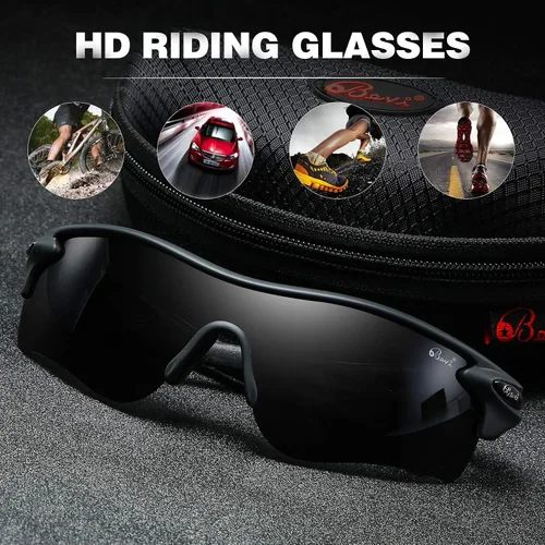 Vista 5 de Bevi Gafas de sol deportivas polarizadas para hombres y mujeres béisbol correr ciclismo golf tr90 marco duradero y ultraligero