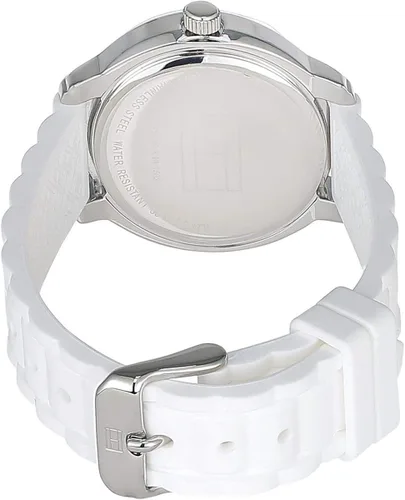 Vista 2 de Tommy Hilfiger Reloj analógico de cuarzo para mujer con correa de silicona 1781418 Blanco