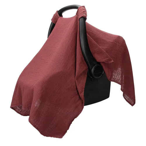 Vista 13 de Comfy Cubs Funda para Asiento de Coche de Bebé - Mezcla Suave y Transpirable de Rayón de Bambú y Algodón Muselina - Toldo Ligero para Protección