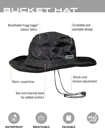 Vista 2 de Frogg Toggs Sombrero de cubo impermeable transpirable