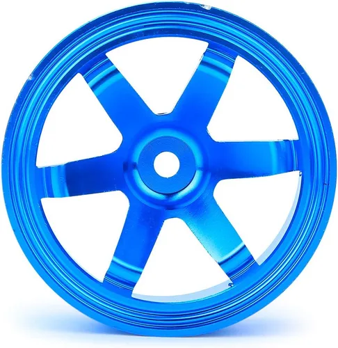Vista 2 de Buje de rueda de metal, 4 unidades, aleación de aluminio, compatible con auto universal 1/10 Flat Running Drift RC (azul)