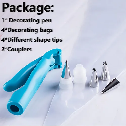 Vista 8 de Kit de herramientas de bolígrafo para decorar pasteles y bolsas de pastelería, kit de herramientas de decoración de pasteles DIY, kit de bolígrafo