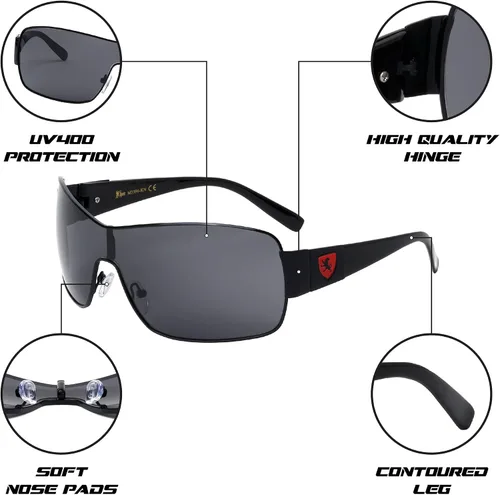 Vista 6 de Khan Impact - Gafas de sol de una pieza con escudo