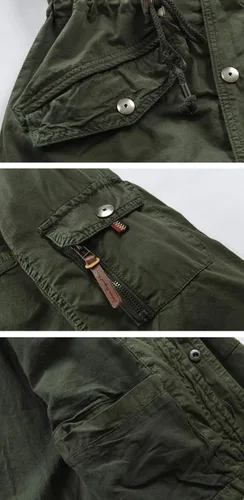 Vista 5 de chouyatou Chaqueta de parka de algodón con capucha extraíble y cierre completo para hombre