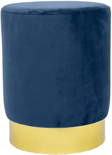 Vista 11 de Noori Rug Home - Lux Collection Modern Ava - Otomana redonda de terciopelo marfil, 13 x 13 x 15 pulgadas, sala de estar, dormitorio, habitación