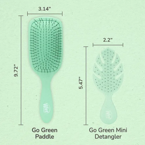 Vista 7 de Wet Brush Go Green - Cepillo desenredante tipo paleta, cerdas IntelliFlex ultrasuaves con diseño AquaVent para extender tratamientos uniformemente
