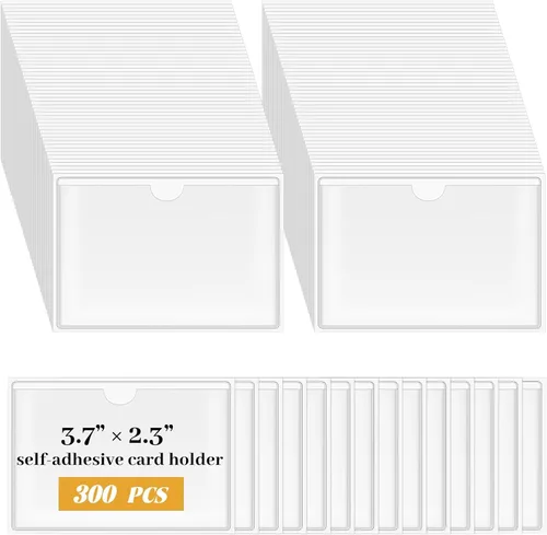 Vista 9 de Paquete de 200 bolsillos transparentes autoadhesivos para tarjetas