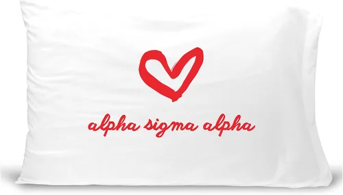 Vista 16 de sockprints Funda de almohada Alpha Chi Omega - Nombre de la hermandad con diseño de corazón. Funda de almohada 100% algodón tamaño estándar 20 x 30