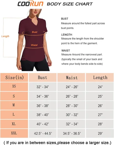 Vista 6 de COOrun Camisetas de entrenamiento para mujer, manga corta, cuello en V, absorben la humedad, camisetas de yoga, golf, atletismo, correr, camisetas