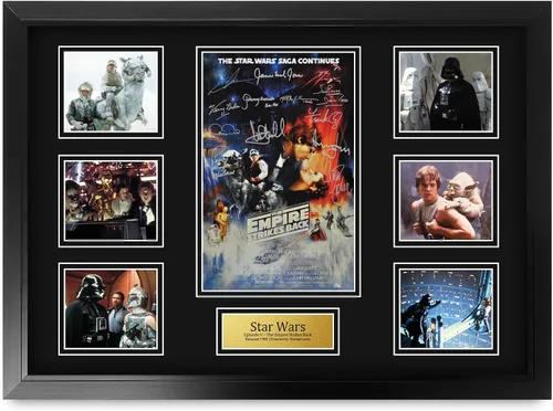 Vista 24 de HWC Trading Star Wars Episodio 1 La Amenaza Fantasma Regalos Presentación Impresa Autografiada Montaje para Fans de Recuerdos de Películas - 16" x