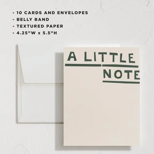 Vista 3 de Minted Little Note - Juego de 10 tarjetas de notas planas y sobres para invitaciones y mensajes de agradecimiento escritos a mano, diseño