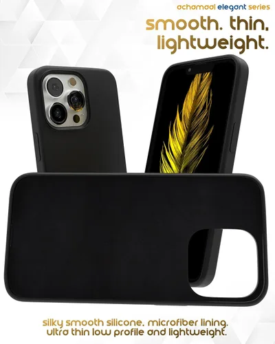 Vista 6 de Elegant Series - Funda para iPhone 13 Pro de 6.1 pulgadas, funda de silicona duradera que absorbe los golpes con forro de microfibra, acabado mate