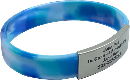 Vista 49 de Pulsera de identificación médica personalizada - Pulsera de seguridad para personas mayores grabada personalizada - Alerta de Alzheimer