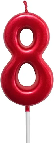 Vista 15 de NEWCANDLE - Velas de cumpleaños con purpurina roja