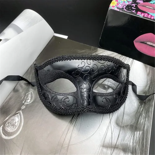 Vista 7 de Vtrem Máscara de mascarada para parejas juego de máscaras negras para fiesta de Mardi Gras para mujeres, hombres, papá, hija, graduación, pareja