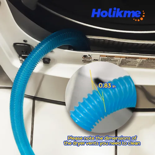 Vista 6 de Holikme Dryer Vent Cleaner Kit, Vacuum Hose Attachment, 2-Piece, Blue Azul