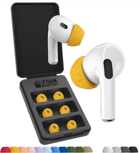 Vista 17 de Foam Masters - Almohadillas de espuma viscoelástica ultra premium para AirPods Pro de 1ª y 2ª generación 3 pares Nueva versión Ajuste seguro
