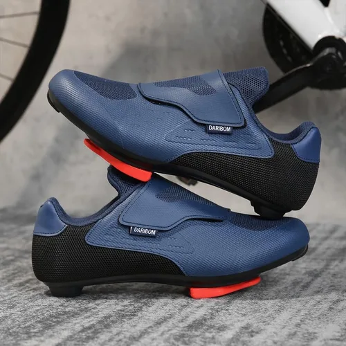 Vista 4 de Zapatos de ciclismo unisex compatibles con zapatos Peloton, zapatos de ciclismo de carretera para interiores para hombres y mujeres, preinstalados