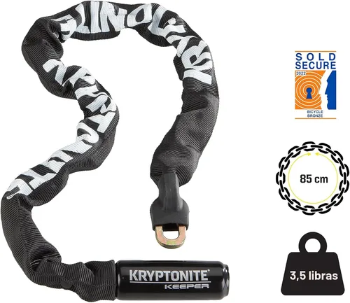 Vista 4 de Kryptonite Keeper 785 Candado de Cadena para Bicicleta, Candado de Cadena de Bicicleta Antirrobo de 2.8 Pies de Largo, Resistente, con Llaves