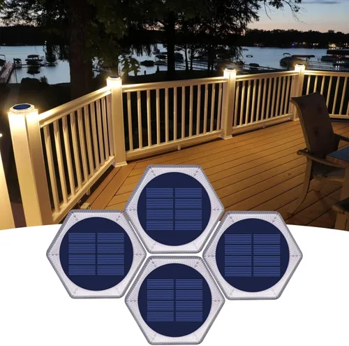 Vista 13 de YiLaie Luces Solares Azules para Muelle al Aire Libre Impermeables, Luces de Advertencia para Entrada Solares para Embarcaciones (Paquete de 4)