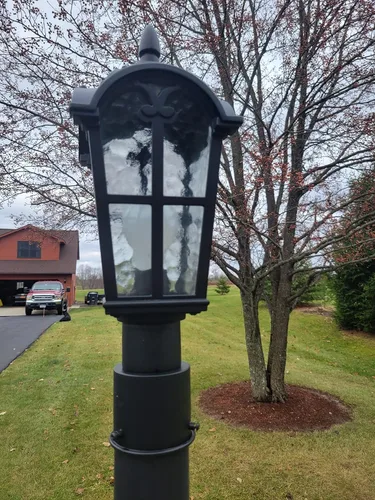 Vista 6 de Paquete de 2 lámparas de poste para exteriores, sensor de movimiento de 17 pulgadas y lámpara de columna de porche exterior del atardecer al