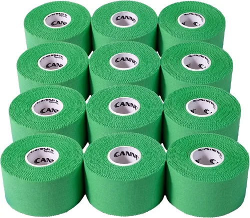 Vista 15 de Cannon Sports Cinta atlética de alta calidad, 1.5 pulgadas x 45 pies por rollo, fácil de rasgar, sin residuos pegajosos, muy fuerte, hipoalergénica