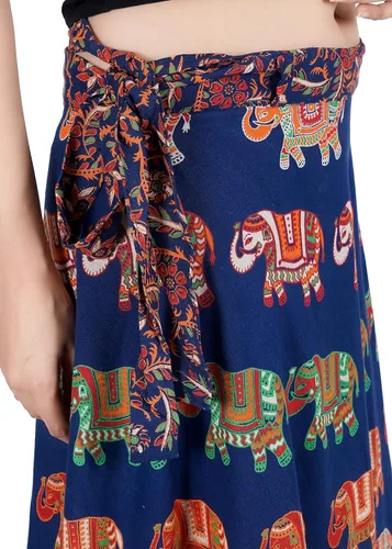 Vista 2 de Gajanad Artistry Falda envolvente de algodón para mujer