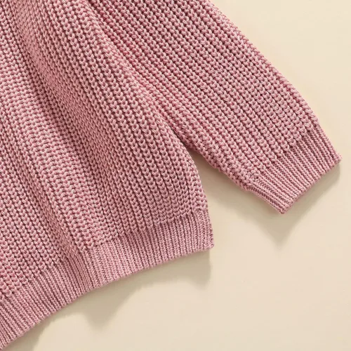 Vista 6 de Suéter tejido de manga larga con cuello redondo para bebé y niña, sudadera cálida para otoño e invierno