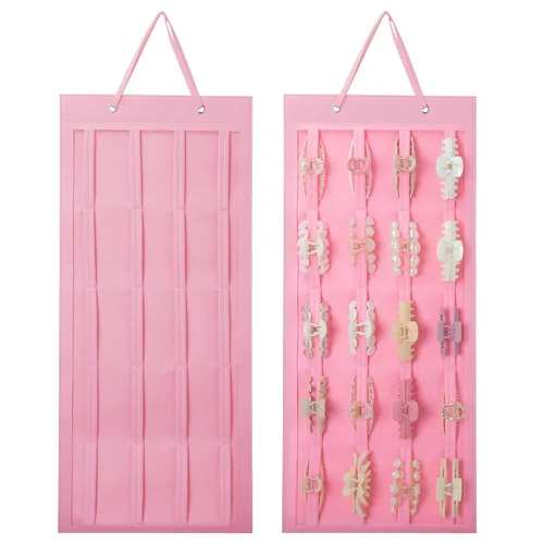 Vista 12 de SMUK Organizador de pinzas para mujeres, soporte colgante para pinzas de pelo para niñas, soporte de almacenamiento para horquillas de arcoíris