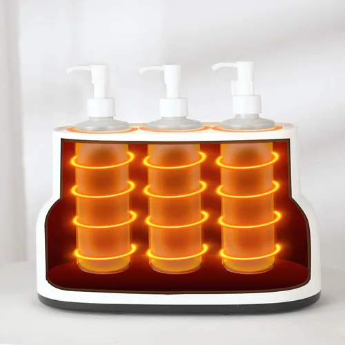 Vista 4 de Master Massage Aceite de masaje de tres botellas, loción, calentador de crema con botellas vacías, dispositivo de calefacción de crema de masaje