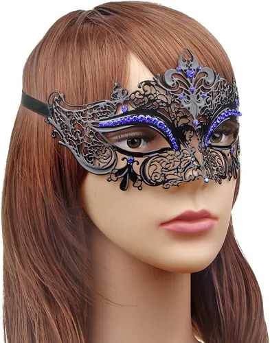 Vista 3 de IETANG - Antifaces venecianos para parejas, baile de máscaras, accesorios de disfraz o fiesta, 1 par