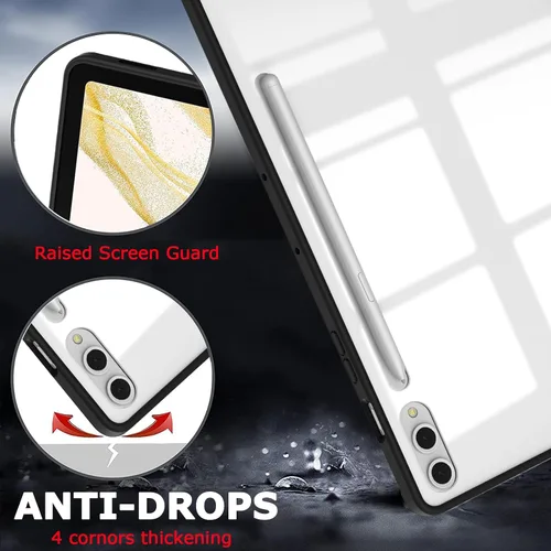 Vista 6 de NINKI Funda para Galaxy Tab S10 Plus 2024 / Galaxy Tab S9 Plus/Galaxy S9 FE Plus Funda con soporte, soporte para lápices, apagado y encendido Negro