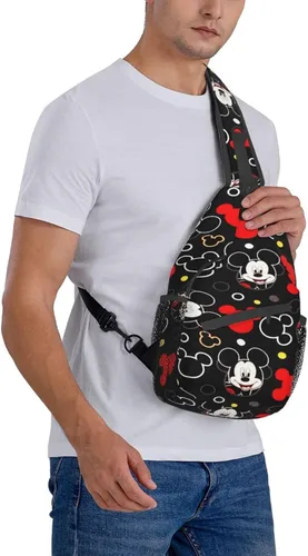 Vista 9 de Bolsos cruzados de ratón lindo de dibujos animados, bolso de hombro unisex de 15.3 pulgadas, riñonera, bolso de mensajero, regalo