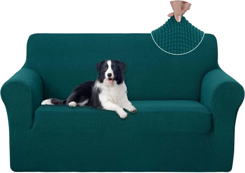 Vista 93 de U-NICE HOME Funda para sofá biplaza elástica, cubierta para sofá, funda para sillón, protector de muebles para sofá con 2 cojines, funda para sofá