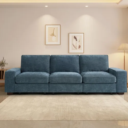 Vista 40 de TEKAMON - Sofá modular de 73" con almacenamiento en el asiento, sofá biplaza moderno de tela de chenilla para sala de estar, oficina, apartamento