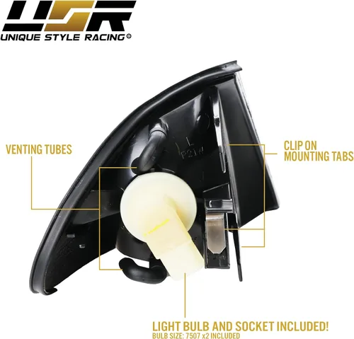Vista 7 de DEPO 99-01 E46 4D - Juego de lámparas de señal de giro de esquina de color humo europeo (izquierda + derecha) compatible con BMW E46 1999-2001 Serie