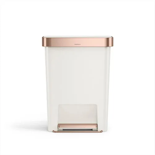 Vista 15 de Simplehuman Bote de basura con pedal híbrido, de 45 litros / 12 galones, rectangular para cocina, con base ancha y estable con pedal de acero